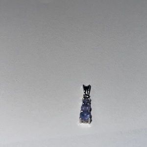 December birthstone three stone layered pendant only